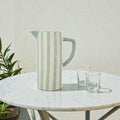 Emporium Hollis Ceramic Jug White & Green Stripe