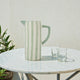 Emporium Hollis Ceramic Jug White & Green Stripe