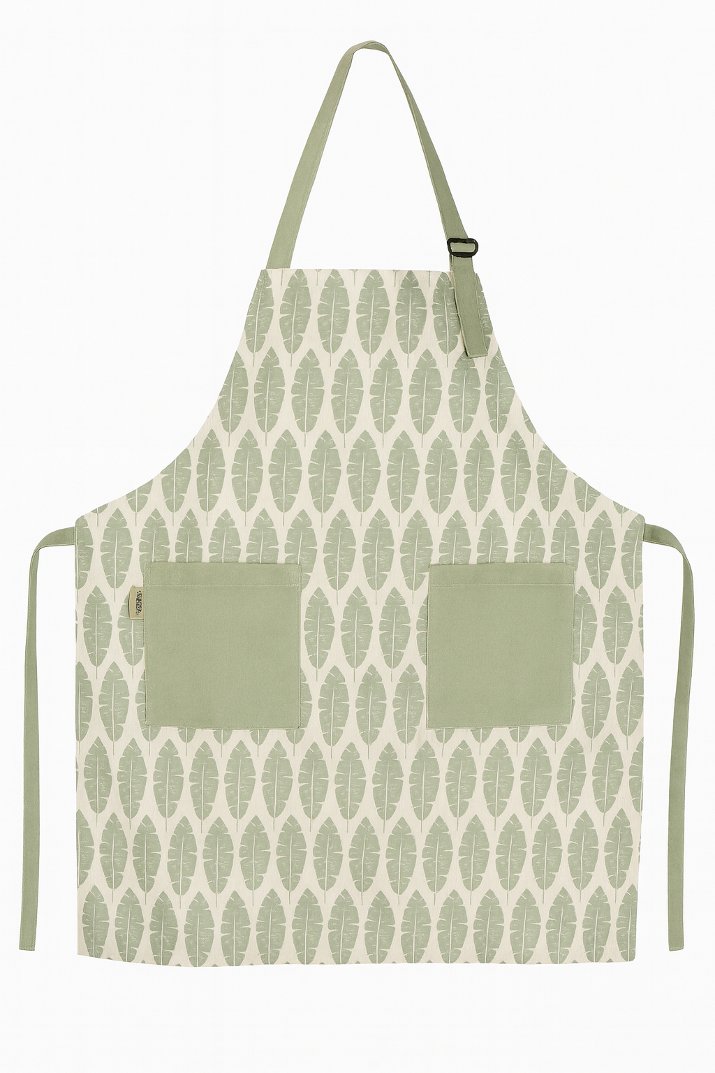 Frankly Cotton Classic Green and White Leaves Apron