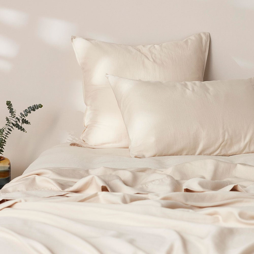 Soft Washed Cotton European Pillowcase - Oatmeal