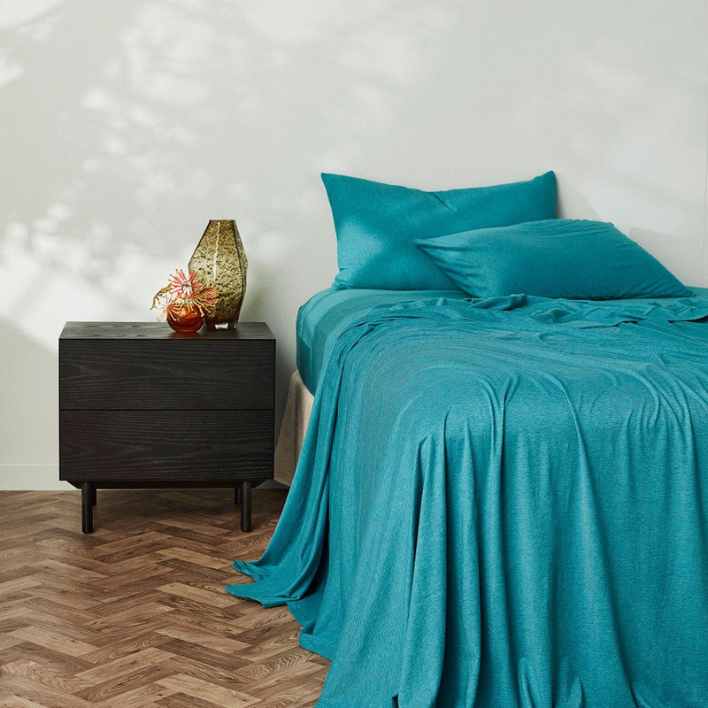 Cotton Jersey Flat Sheet - Teal