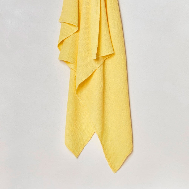 Stone Wash Linen Waffle Face Cloth - Banana