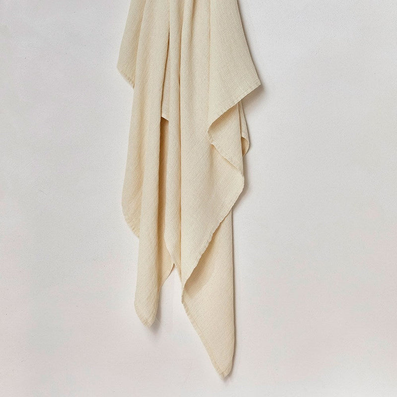 Stone Wash Linen Waffle Bath Sheet - Oatmeal
