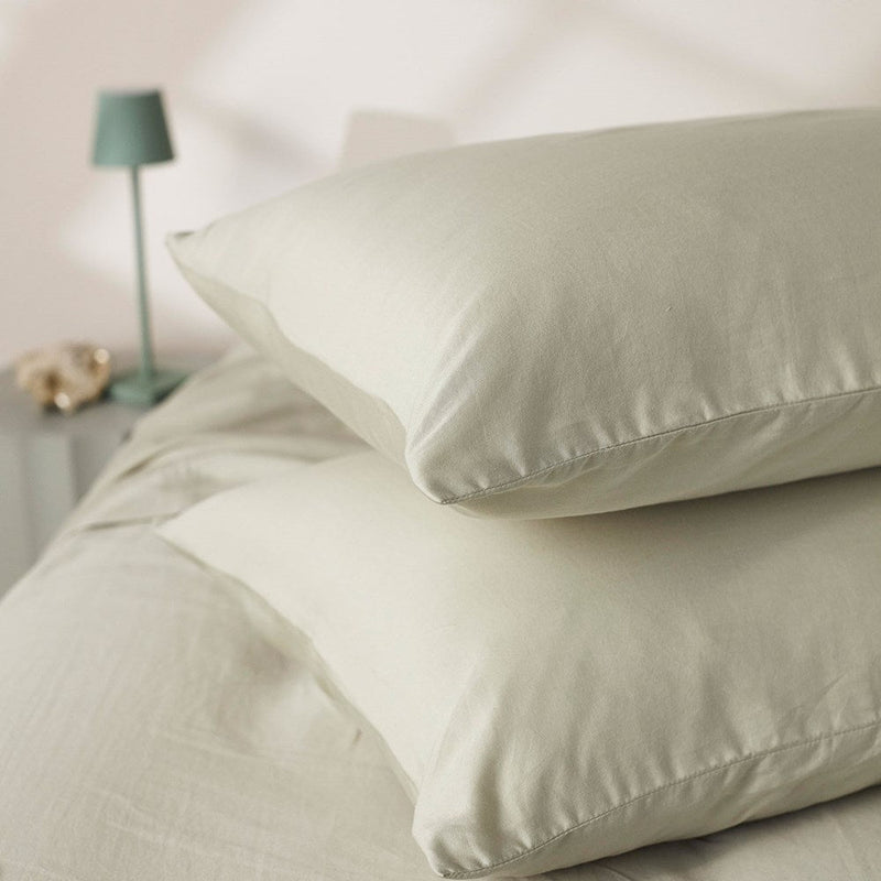 Soft Washed Cotton Pillowcase - Sage