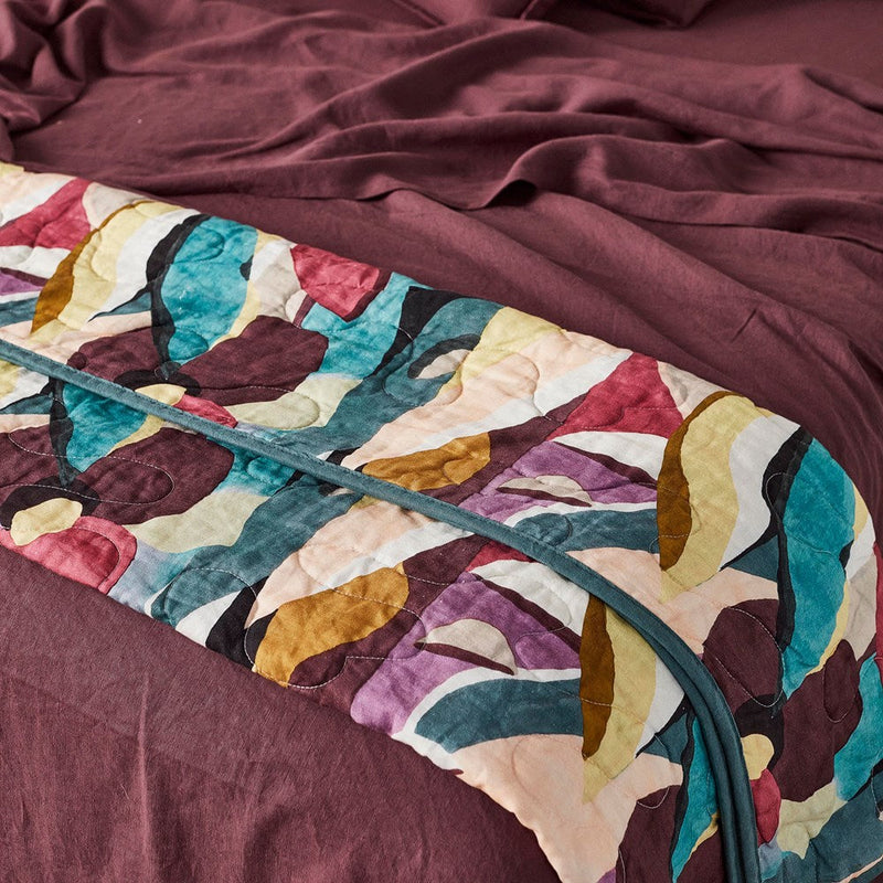 Pure Linen Quilted Throw - Moore