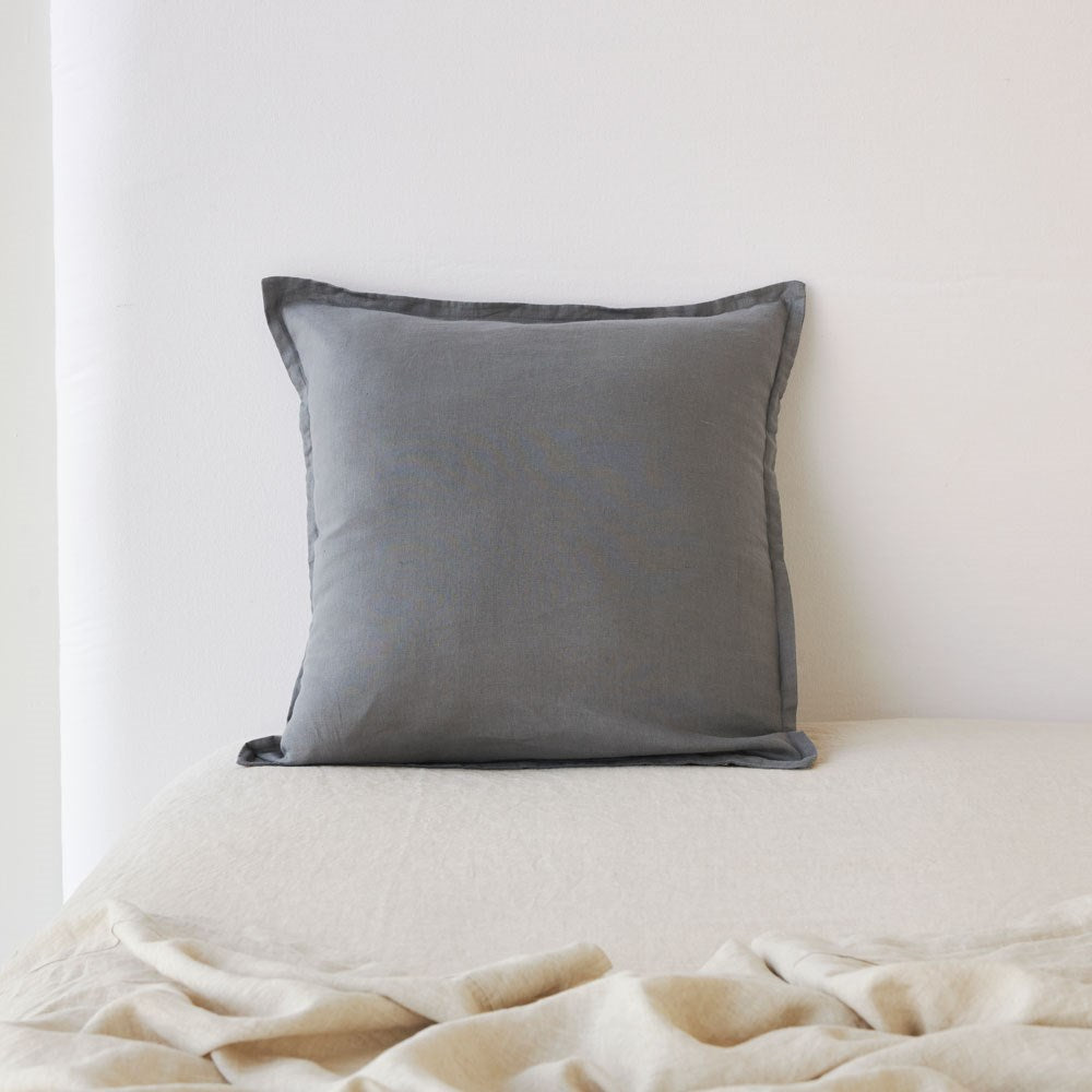 Pure Linen Cushion Cover - Charcoal