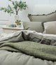 Laundered Linen Pillowcover Set Olive