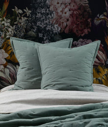 Laundered Linen Quilted Euro Set Seagrass
