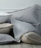 Laundered Linen Tassel Euro Set Seagrass