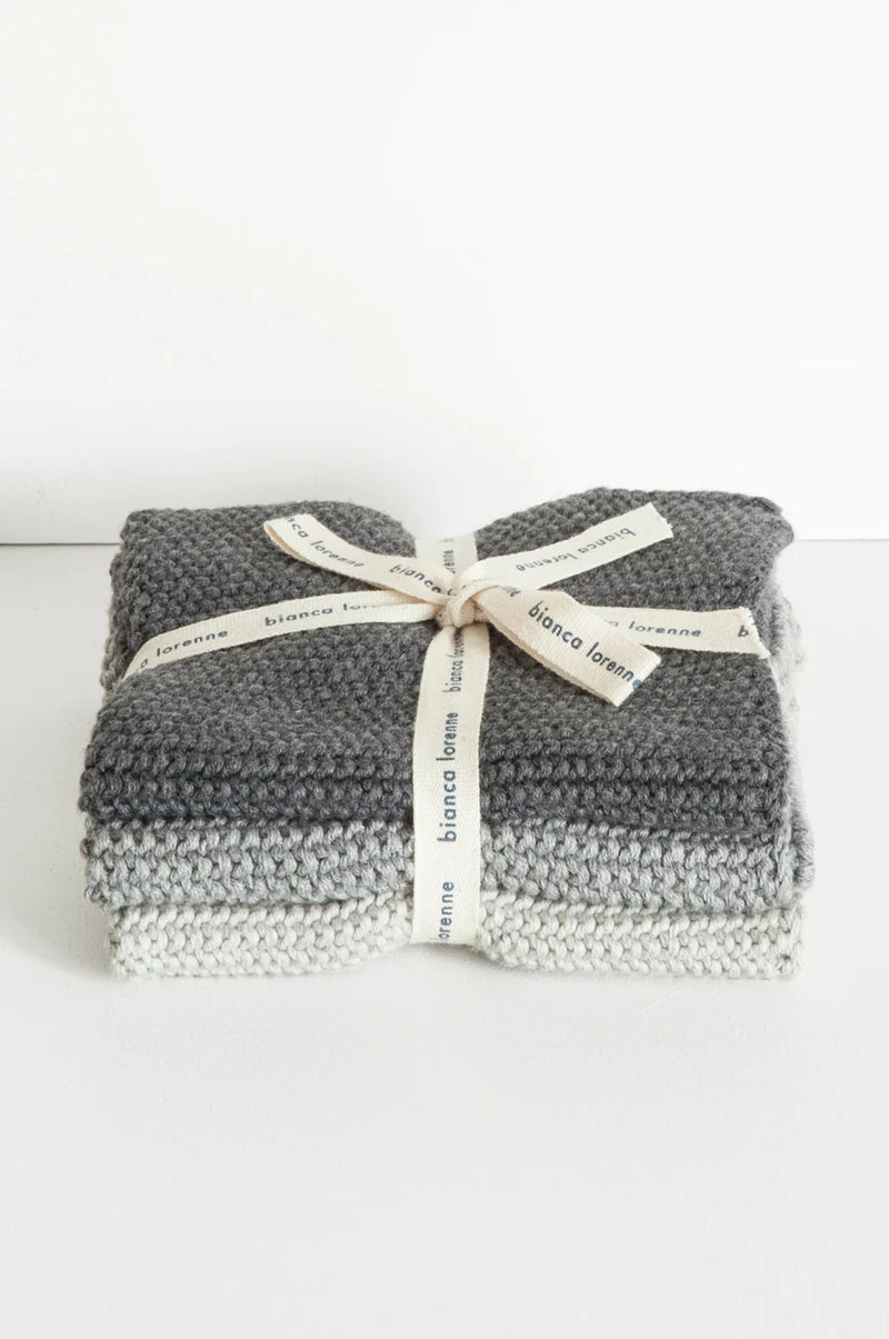 Bianca Lorenne Lavette Grey Washcloths - Set of Three