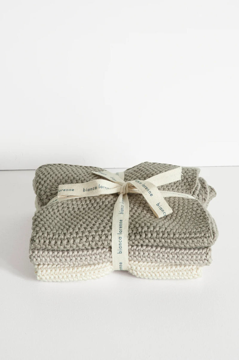 Bianca Lorenne Lavette Taupe Washcloths - Set of Three
