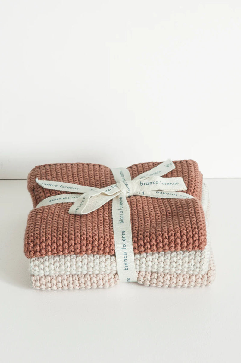 Bianca Lorenne Lavette Vintage Rose Washcloths - Set of Three