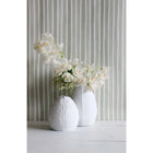 Leaf Vase in Matt White - Green Interior 12cm