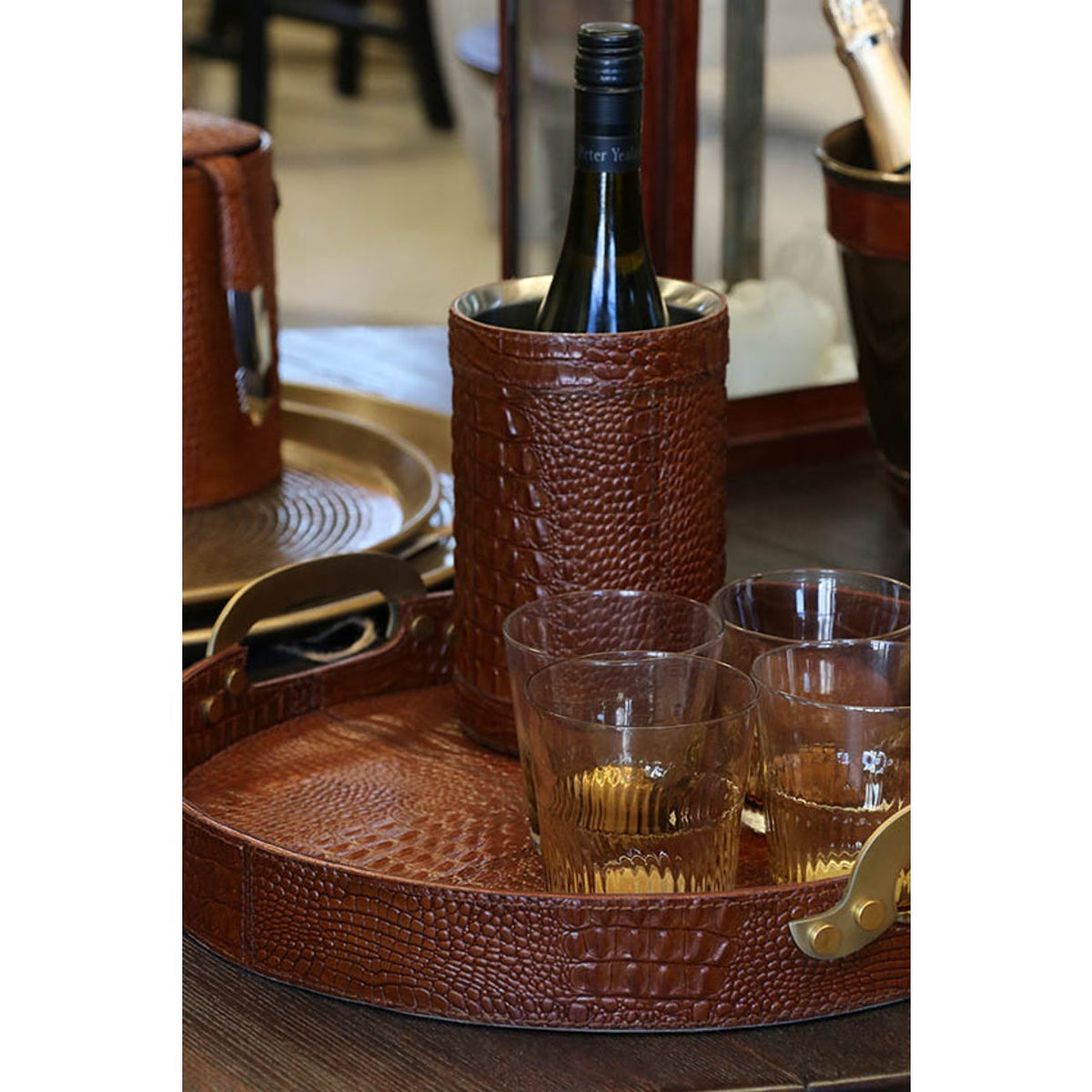 Croco Leather Wine Cooler