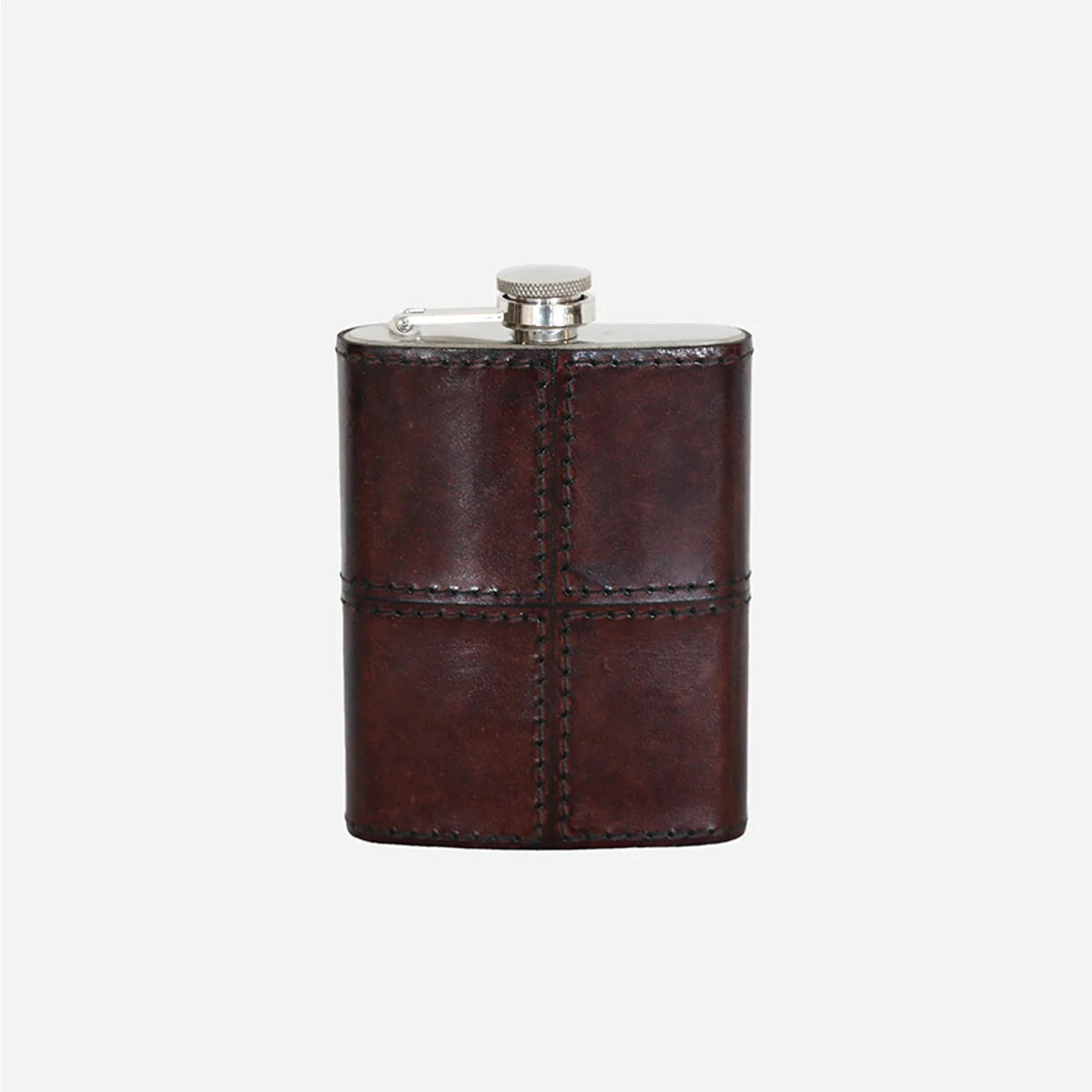 Leather Hip Flask - Dark Brown
