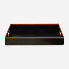 Rectangular Leather Tray Black & Tan