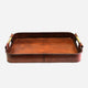 Leather Tray with Brass Handles