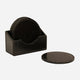 Black Leather Coaster Set of 6