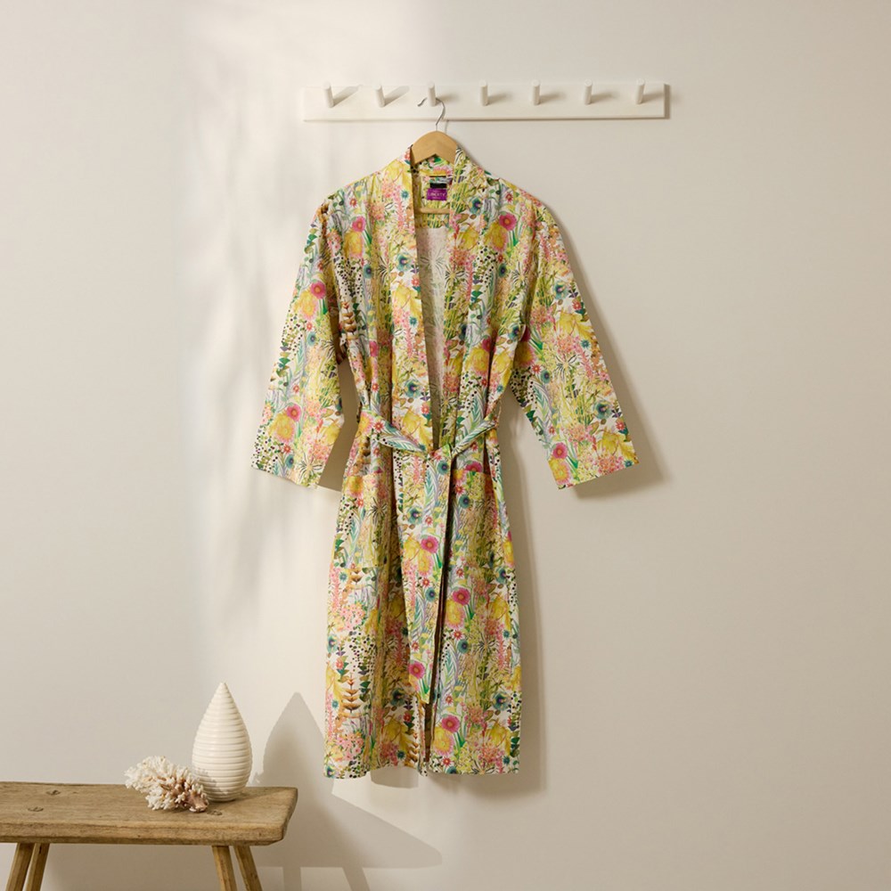 Cotton Printed Bathrobe Made With Liberty Fabric - Tresco