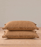 MM Linen Laundered Linen Tassel Pillowcase Set Cumin