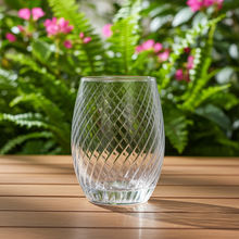 Frankly Cotton Clear Diagonal Textured Glass Tumbler 330ml