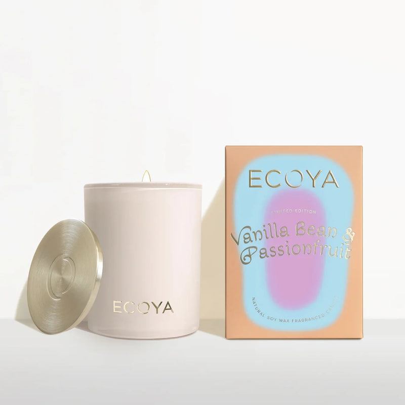 Ecoya Madison Jar Candle Vanilla Bean & Passionfruit 400G