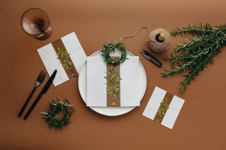 Rustic Rosemary Napkins – Dinner - 40x40cm - 6 Units - Delivery week 1 November