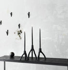 MUUBS Aion Nordic Candle holder Small - Black - 13.4cm Tall  - Available August