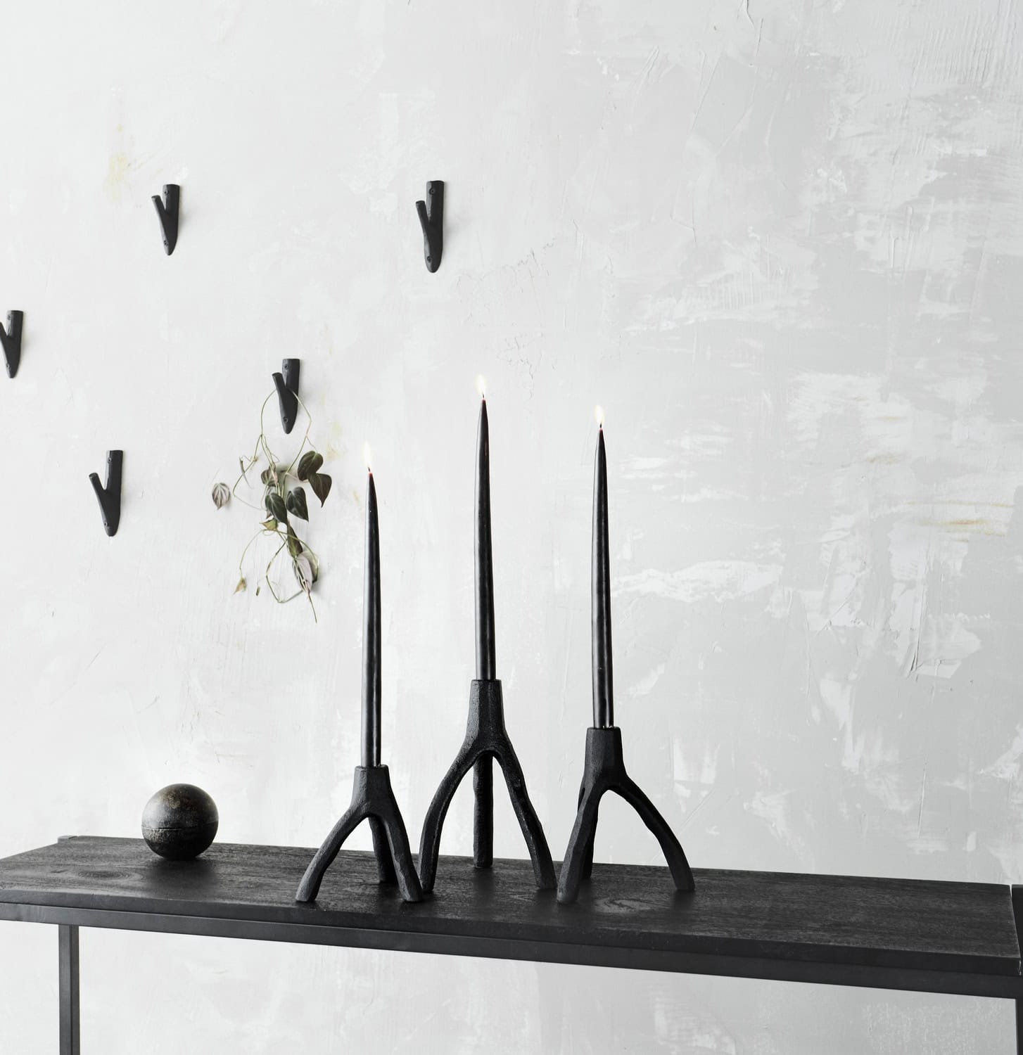 MUUBS Aion Nordic Candle holder Small - Black - 13.4cm Tall  - Available August