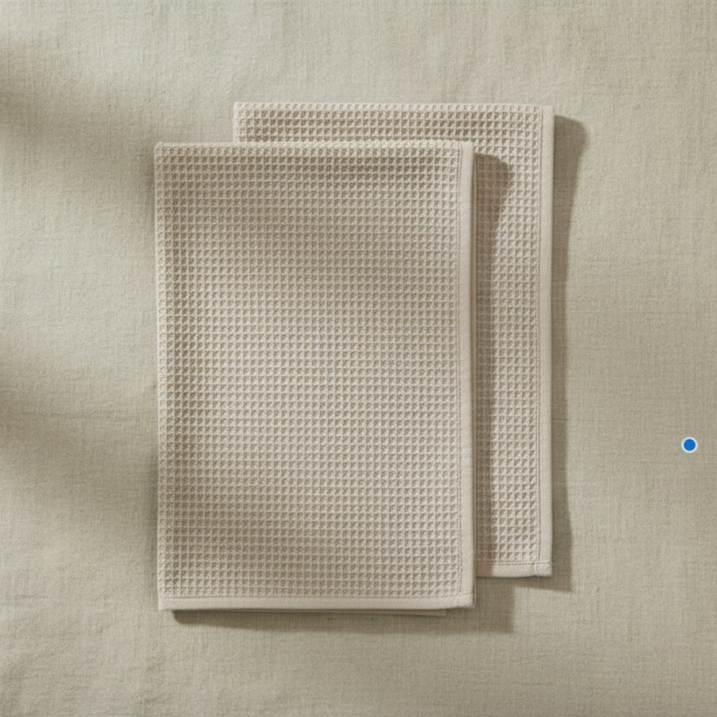Ollie Waffle Natural 2Pk Kitchen Towel