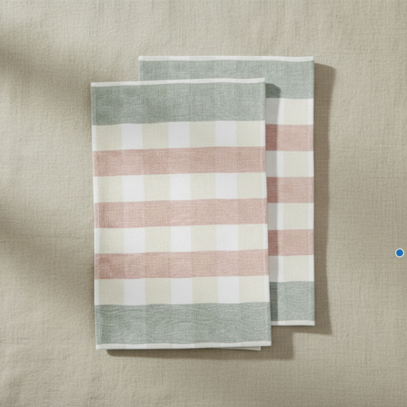 Bailie Terry Pink 2Pk Kitchen Towel