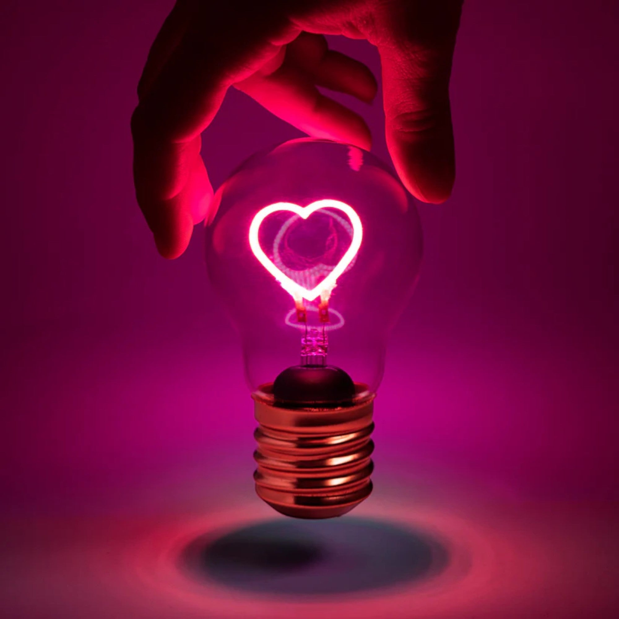 Stellar Pink Heart Lightbulb Lamp Nightlight USB Recharge