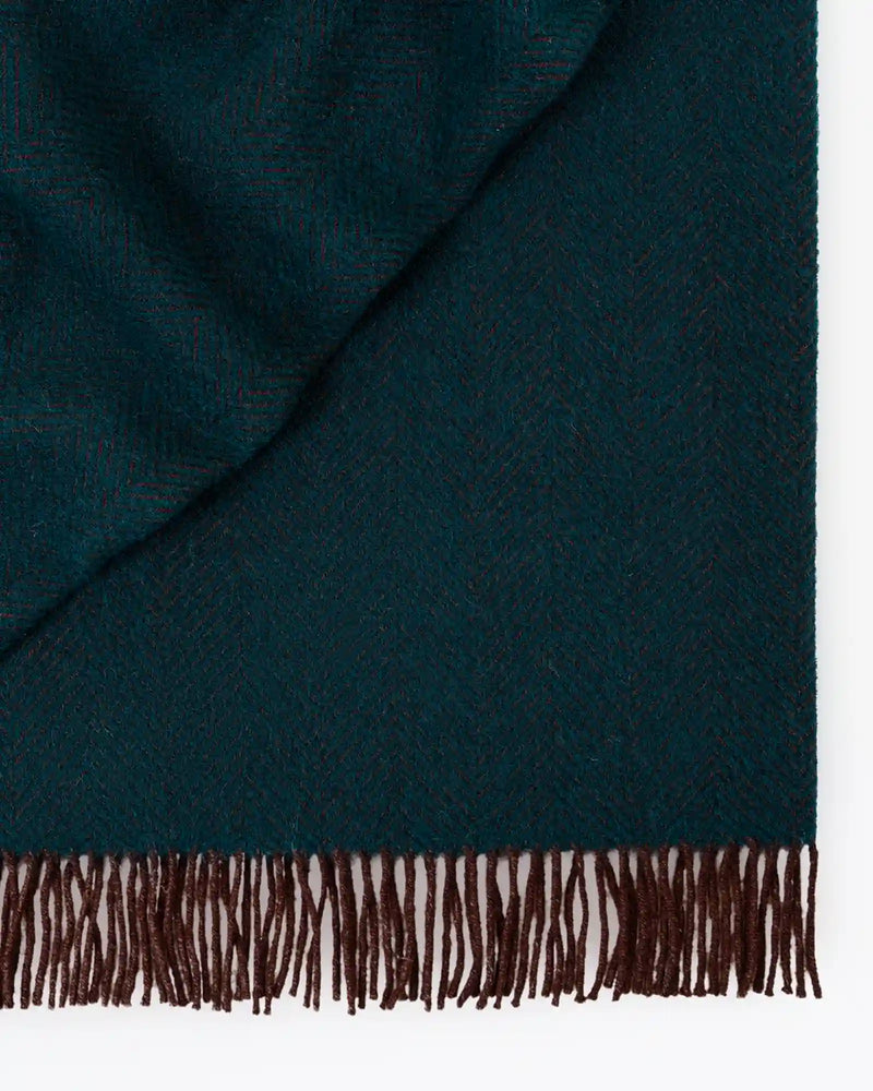 Weave Home Lerwick Wool Throw Blanket Hunter