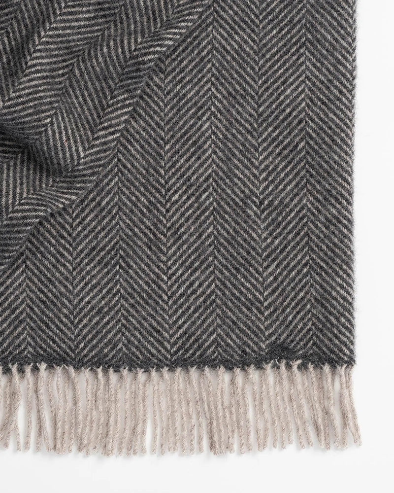 Weave Home Lerwick Charcoal Wool Throw Blanket