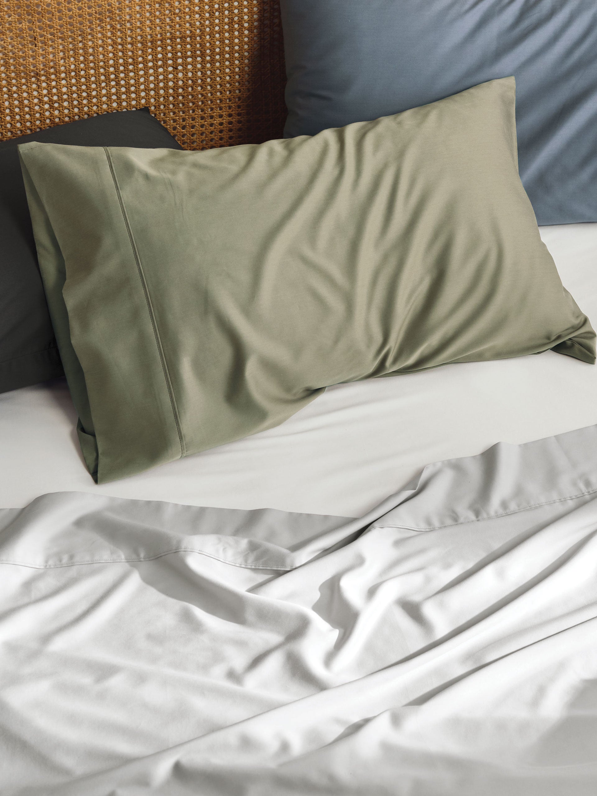 Linen House Savona 500T Bamboo Cotton Blend Sheet Set - Olive