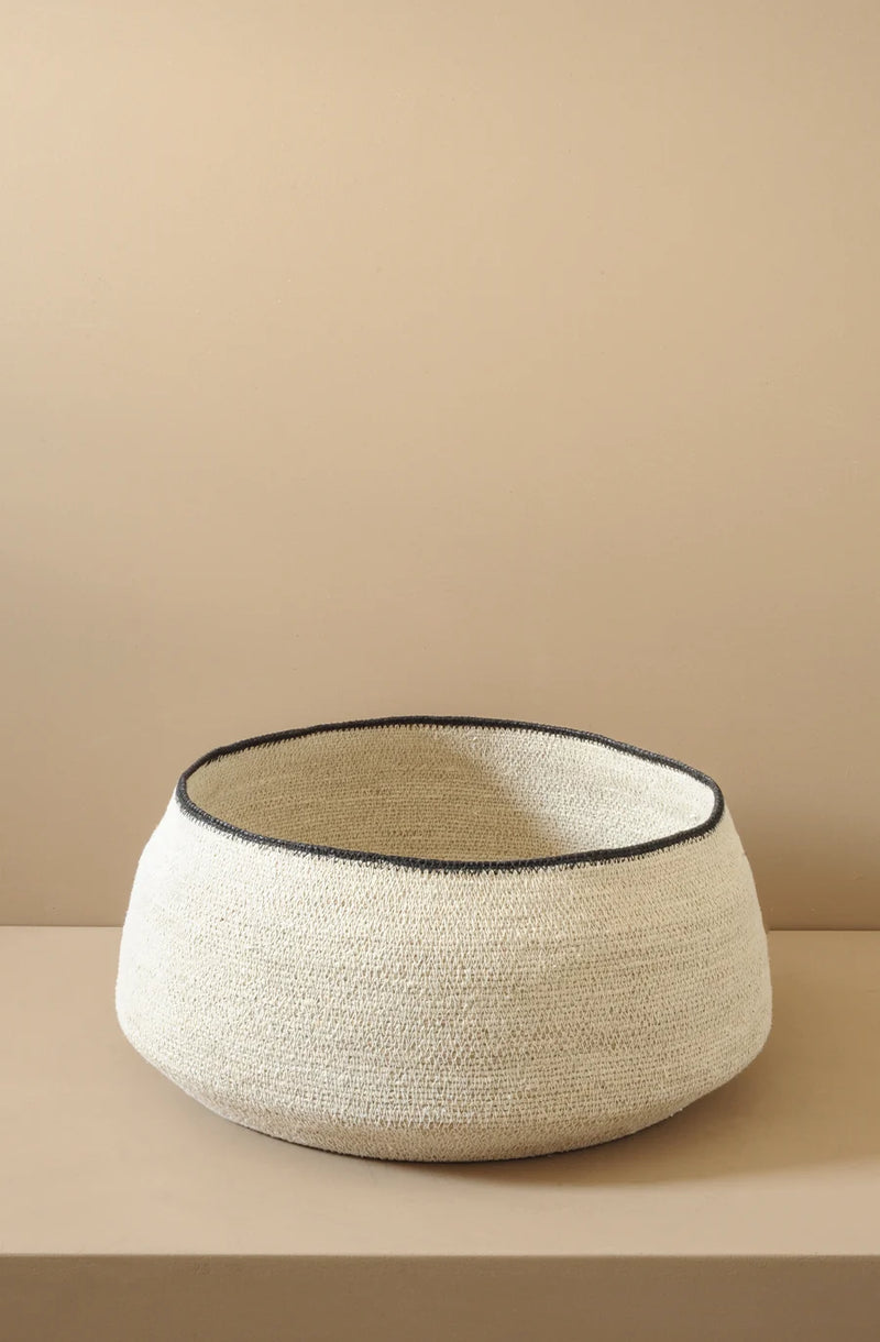 Bianca Lorenne Sfera Natural/Black Basket  - Medium 33cm x Height 21cm