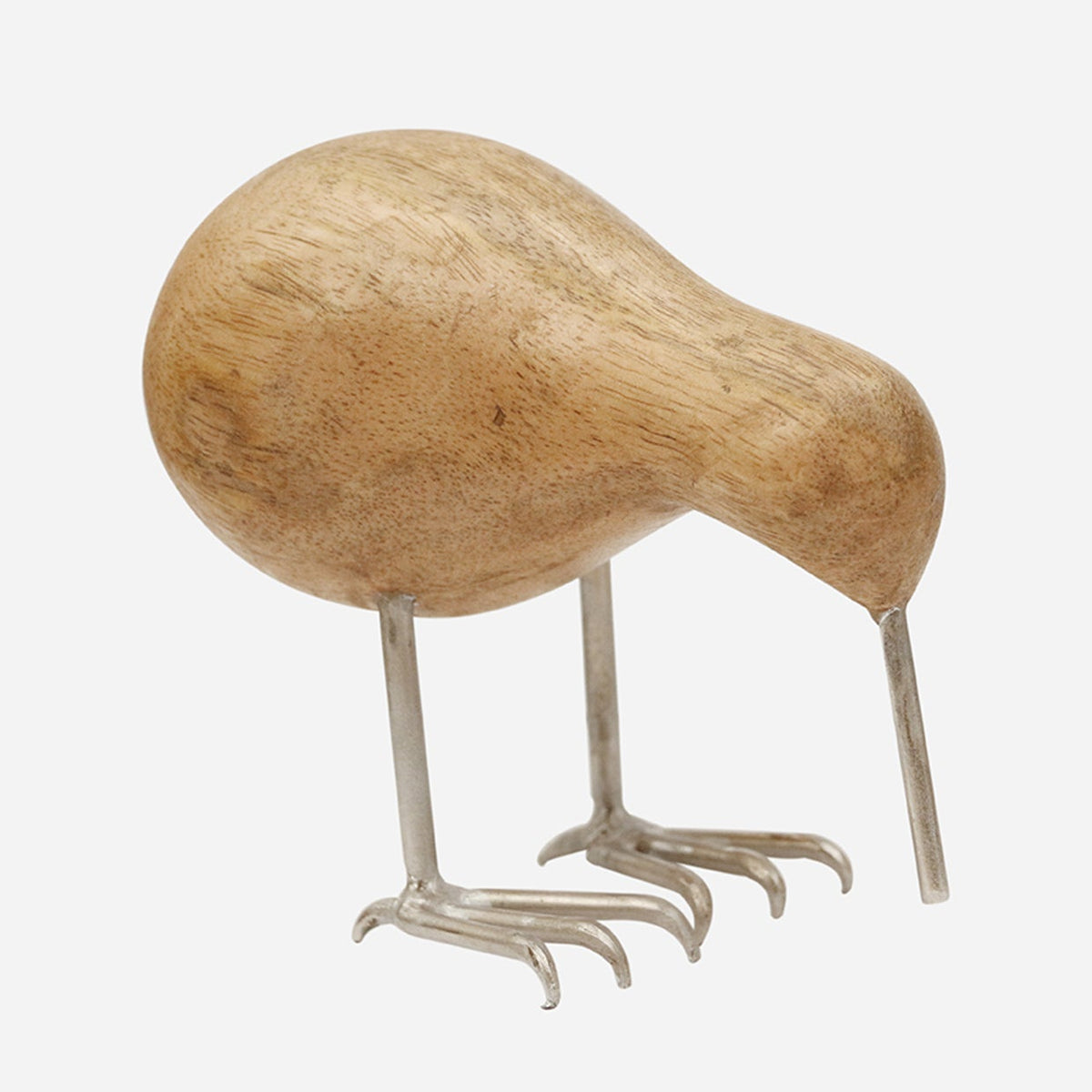 Wooden Kiwi with Pewter Beak and Legs