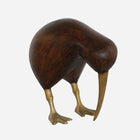 Wooden Brown Kiwi with Brass Legs and Beak