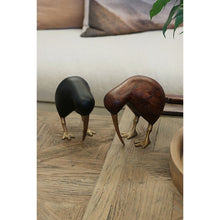 Wooden Brown Kiwi with Brass Legs and Beak