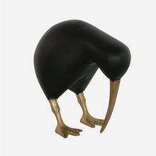 Wooden Black Kiwi with Brass Legs and Beak
