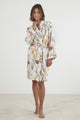 Baksana Spring Flowers Robe - White