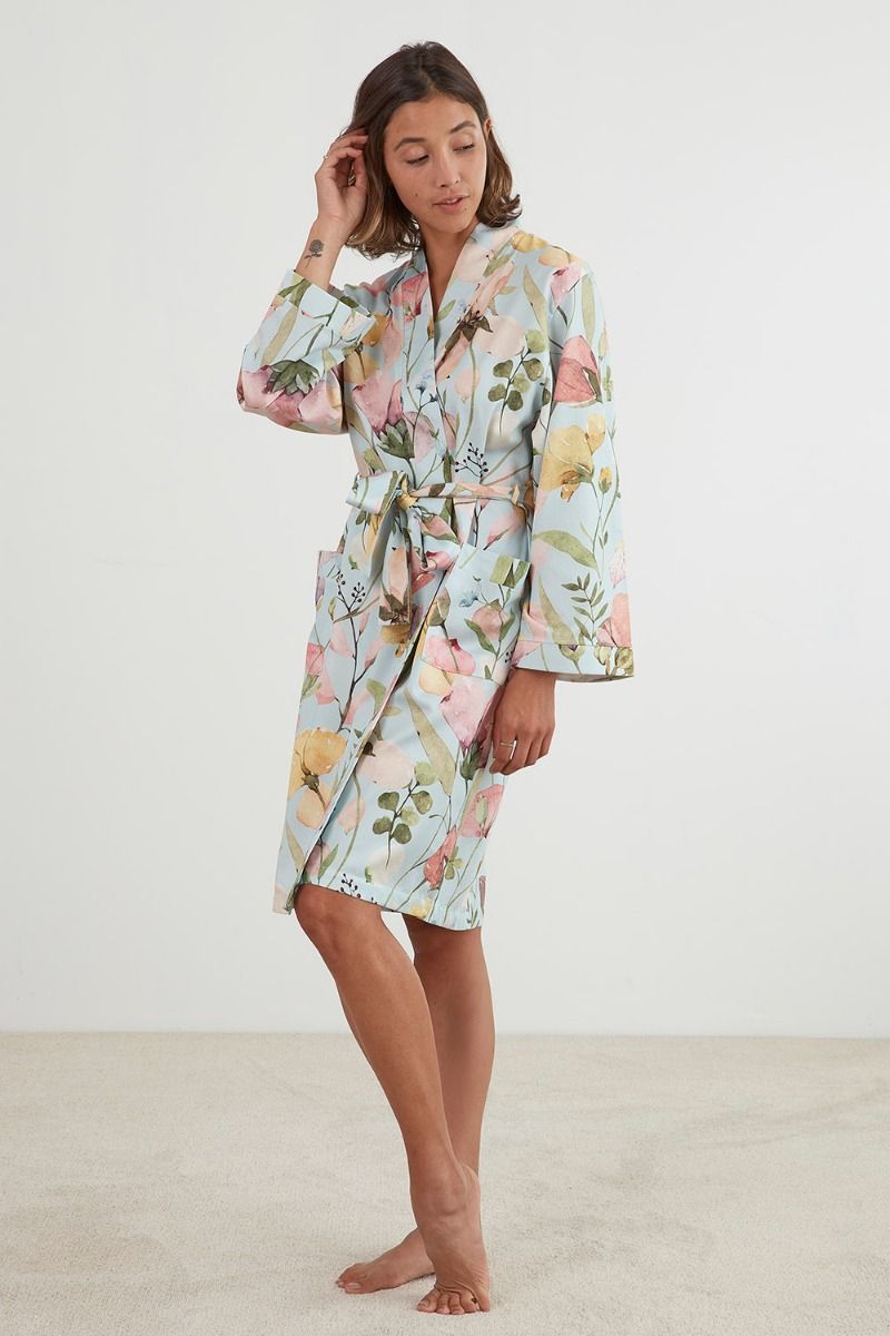 Baksana Spring Flowers Robe - Blue