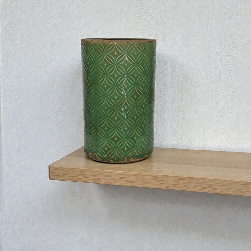 Artisan Florals Ceramic Starburst Fleur Vase - French Green