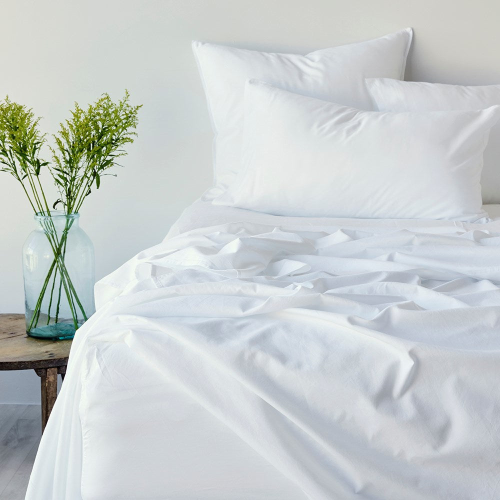 Soft Washed Cotton Sheet Set - White