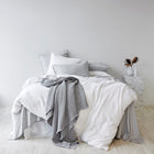 Soft Washed Cotton European Pillowcase - Frost