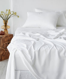 Bamboo Cotton Flat Sheet - White