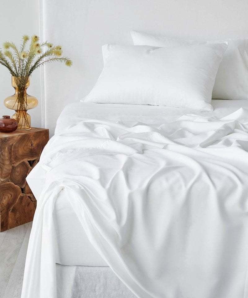 Bamboo Cotton Fitted Sheet - White