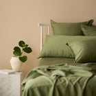 Bamboo Cotton Flat Sheet - Olive