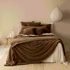 Venus Cotton Velvet Euro Pillowcase - Cafe