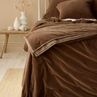 Venus Cotton Velvet Quilted Throw - Cafe